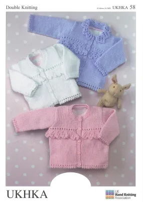 3 X Double Knitting Pattern Cardigans 0 To 6 years 41-66 cm 16-26 inches