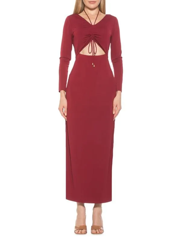 Alexia Admor Farish Sheath Maxi Dress with Cutouts, Red