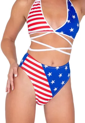 American Flag High Waisted Shorts