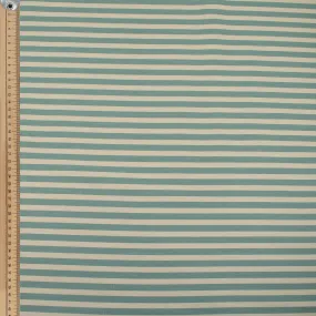 Aqua Natural Medium Stripe Cotton Canvas Print