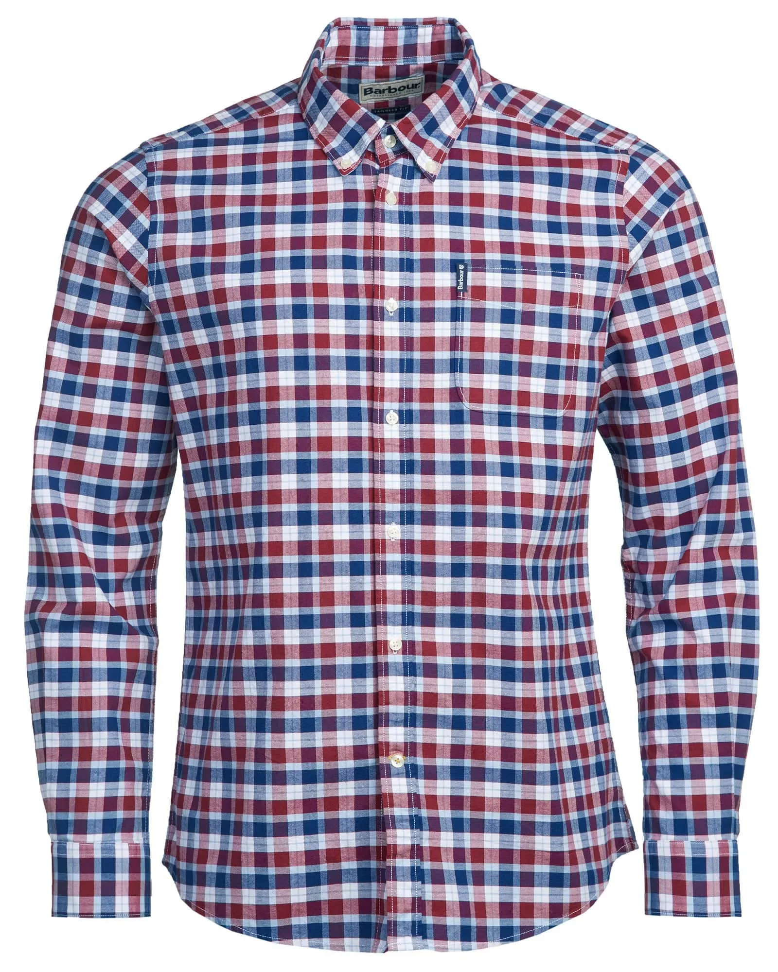 Barbour Country Check 15 Tailored Fit Oxford Cloth Button Down Shirt In Bold Red