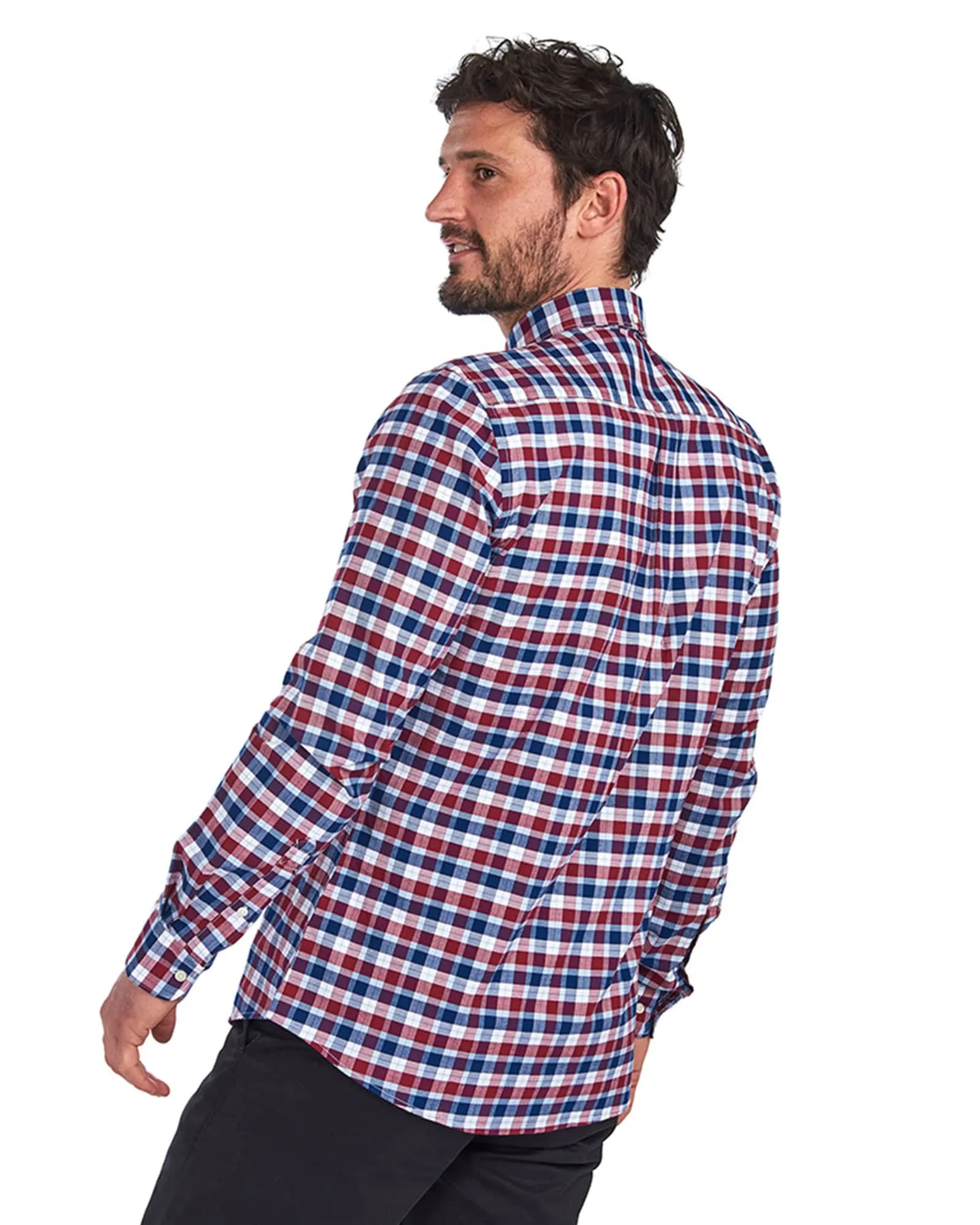 Barbour Country Check 15 Tailored Fit Oxford Cloth Button Down Shirt In Bold Red