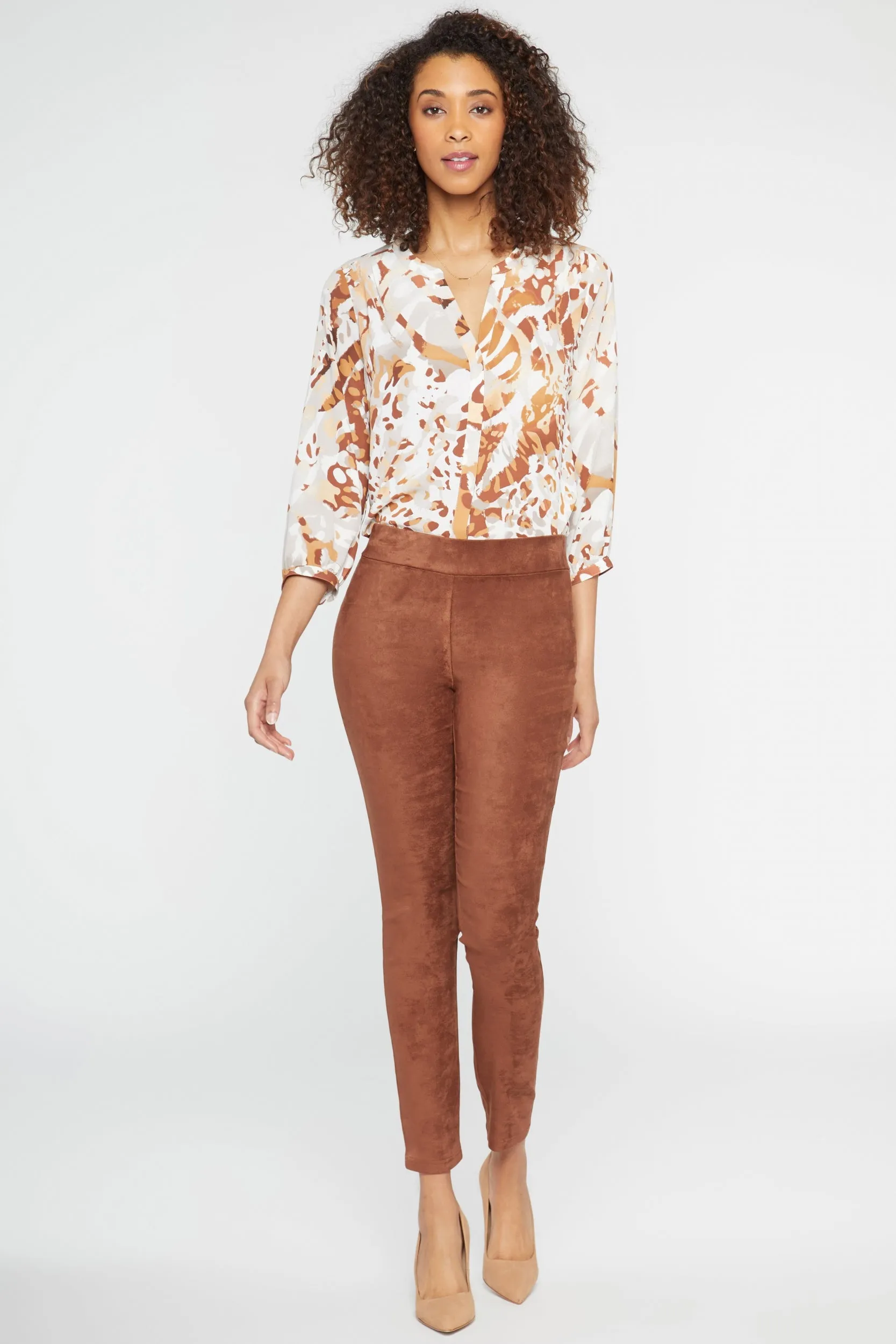 Basic Legging Brown Faux Suede | Coffee Bean