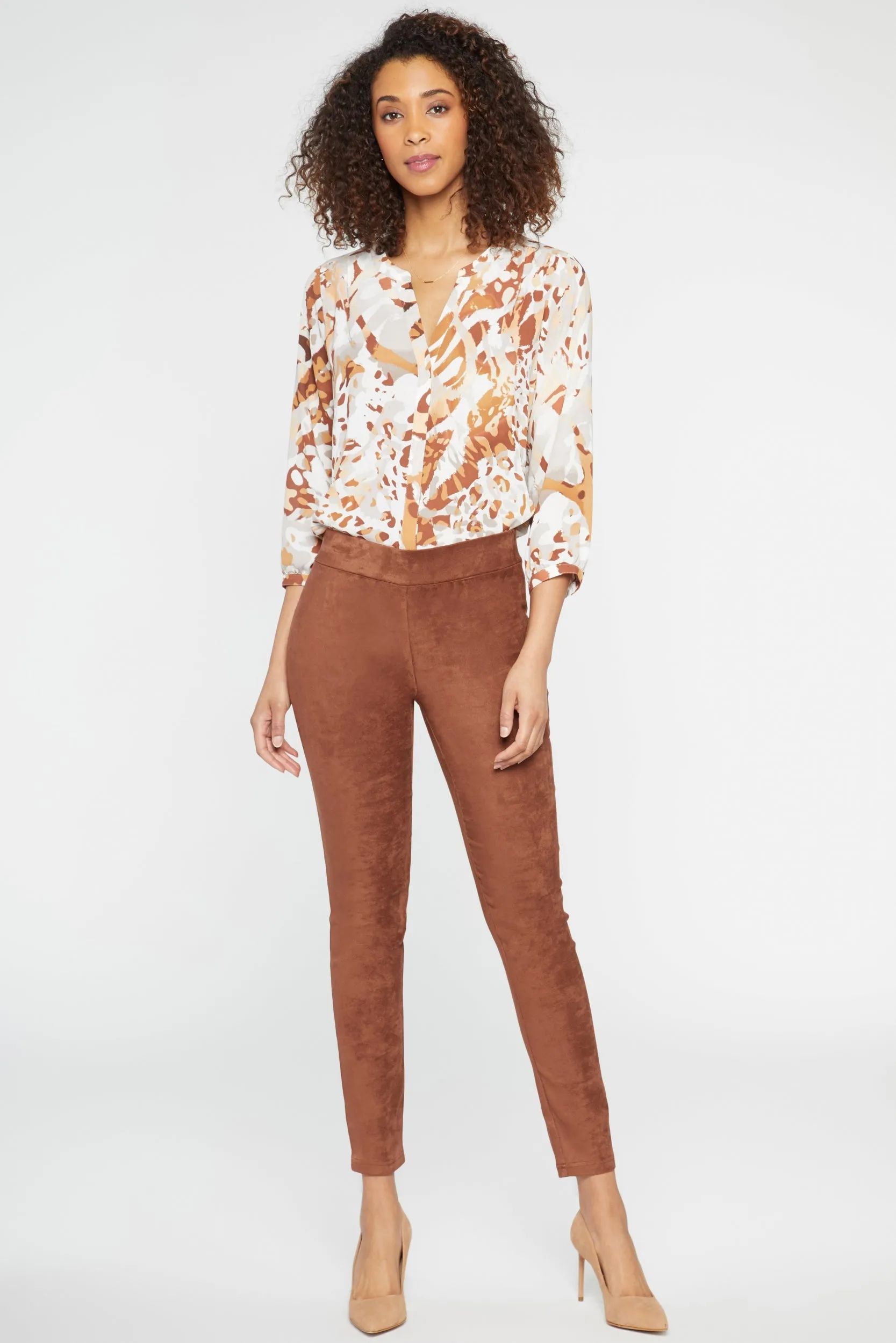 Basic Legging Brown Faux Suede | Coffee Bean