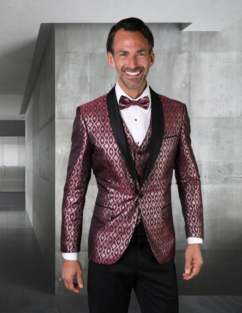 BELAGIO XXI BURGUNDY SLIM FIT 3 PC TUXEDO