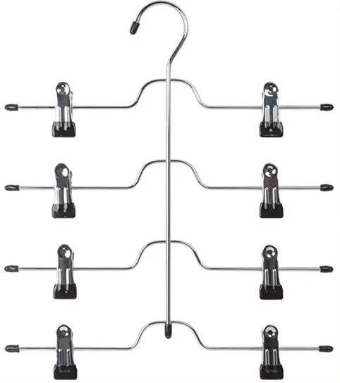 Black Metal Skirt Hanger 4 Tier 1pc