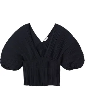 Black Pleated Stella Top