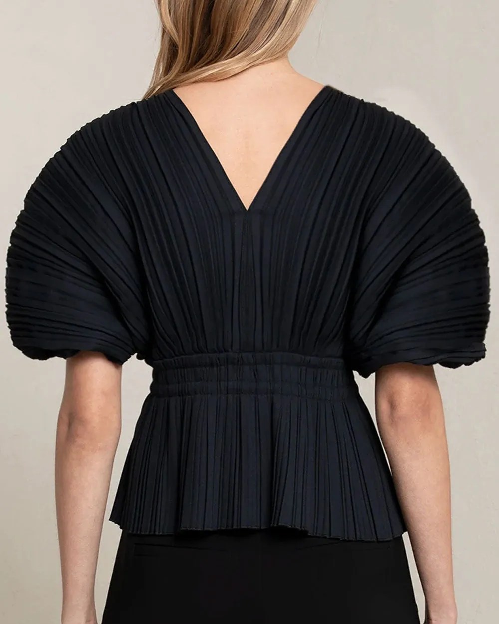 Black Pleated Stella Top