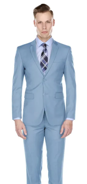 Braveman Light Blue Men's Slim-Fit Suit Single Breast Notch Lapel Style-PYS02