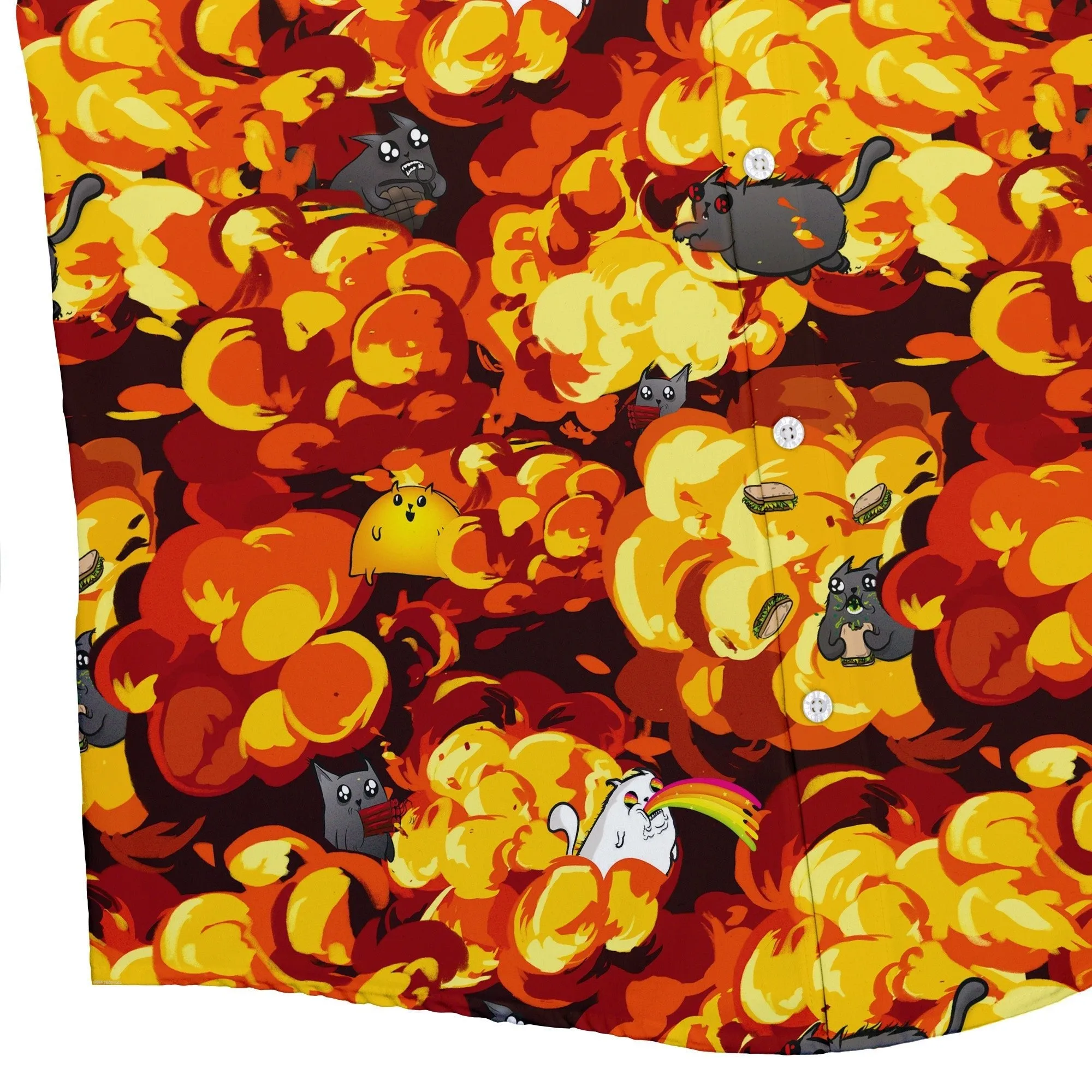 Chaotic Exploding Kittens Button Up Shirt