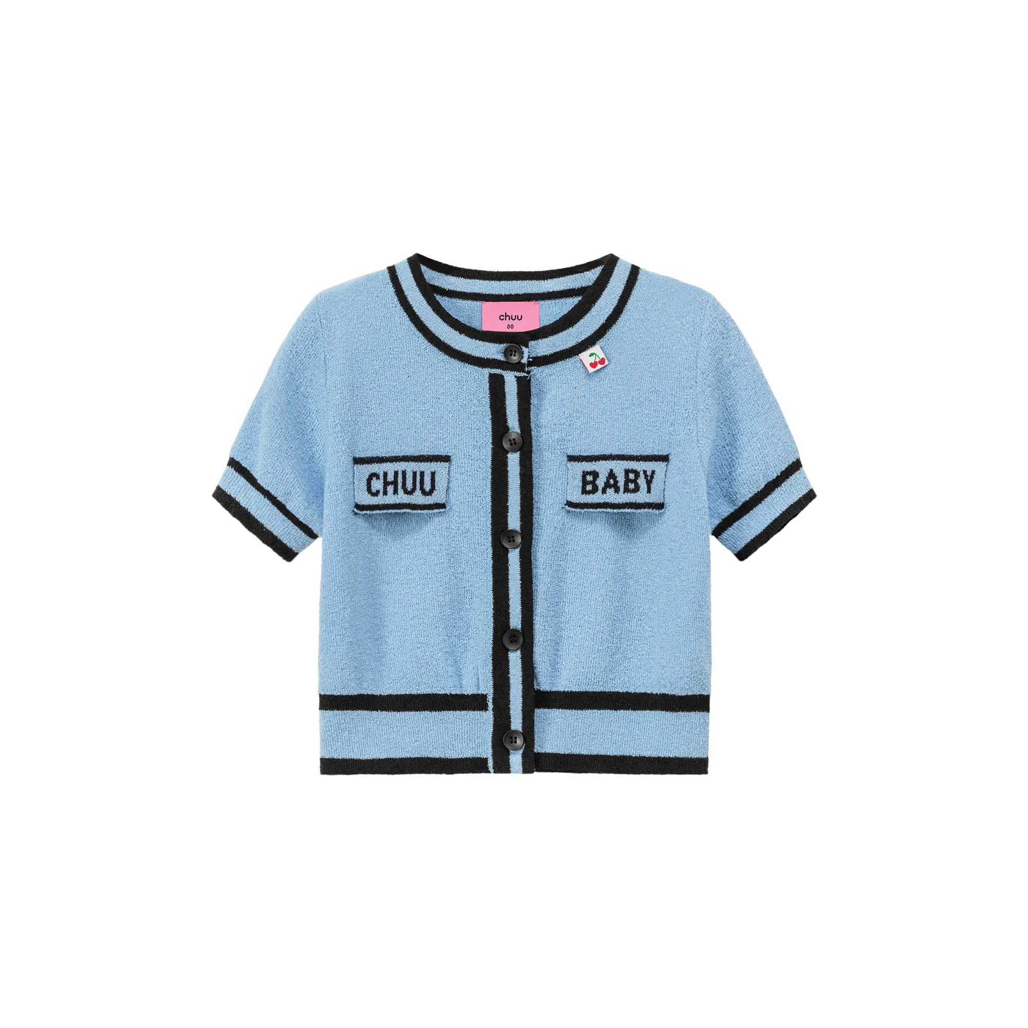 Chuu Baby Contrast Knit Cardigan