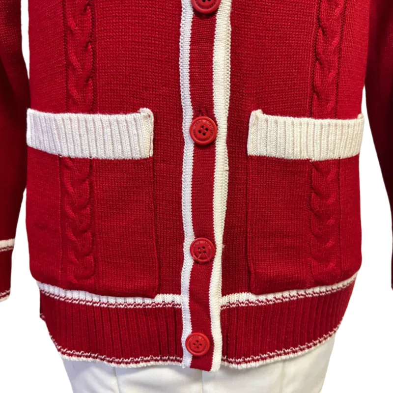 Custom Jacquard Greek Cardigan | Delta Sorority Knitwear Varsity Letter Sweater