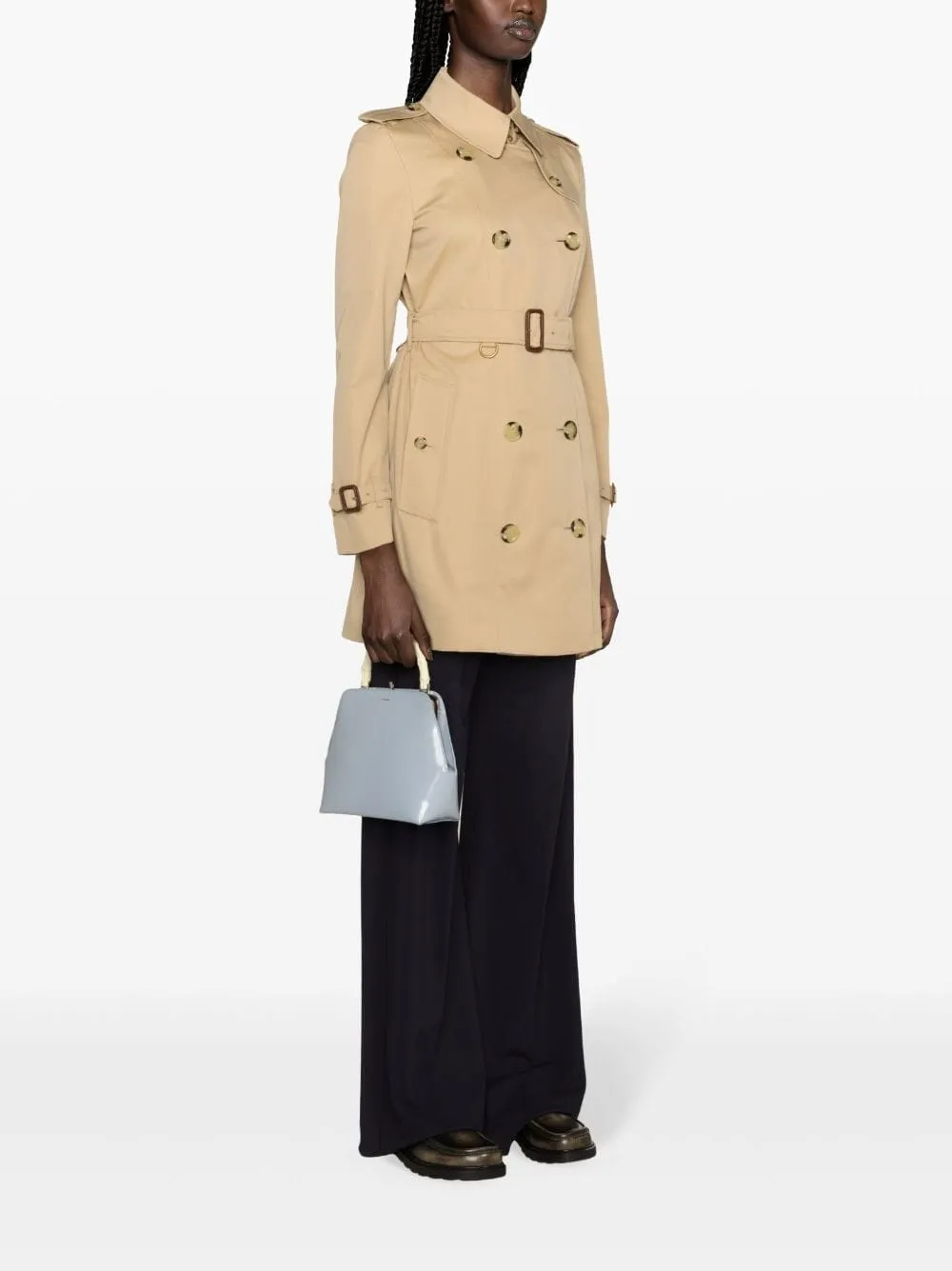 double-breasted trench coat