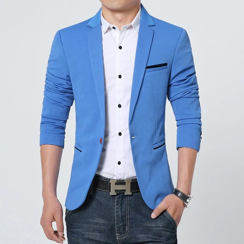 FGKKS New Arrival Luxury Men Blazer New Spring Fashion Brand Slim Fit Men Suit Terno Masculino Blazers Men