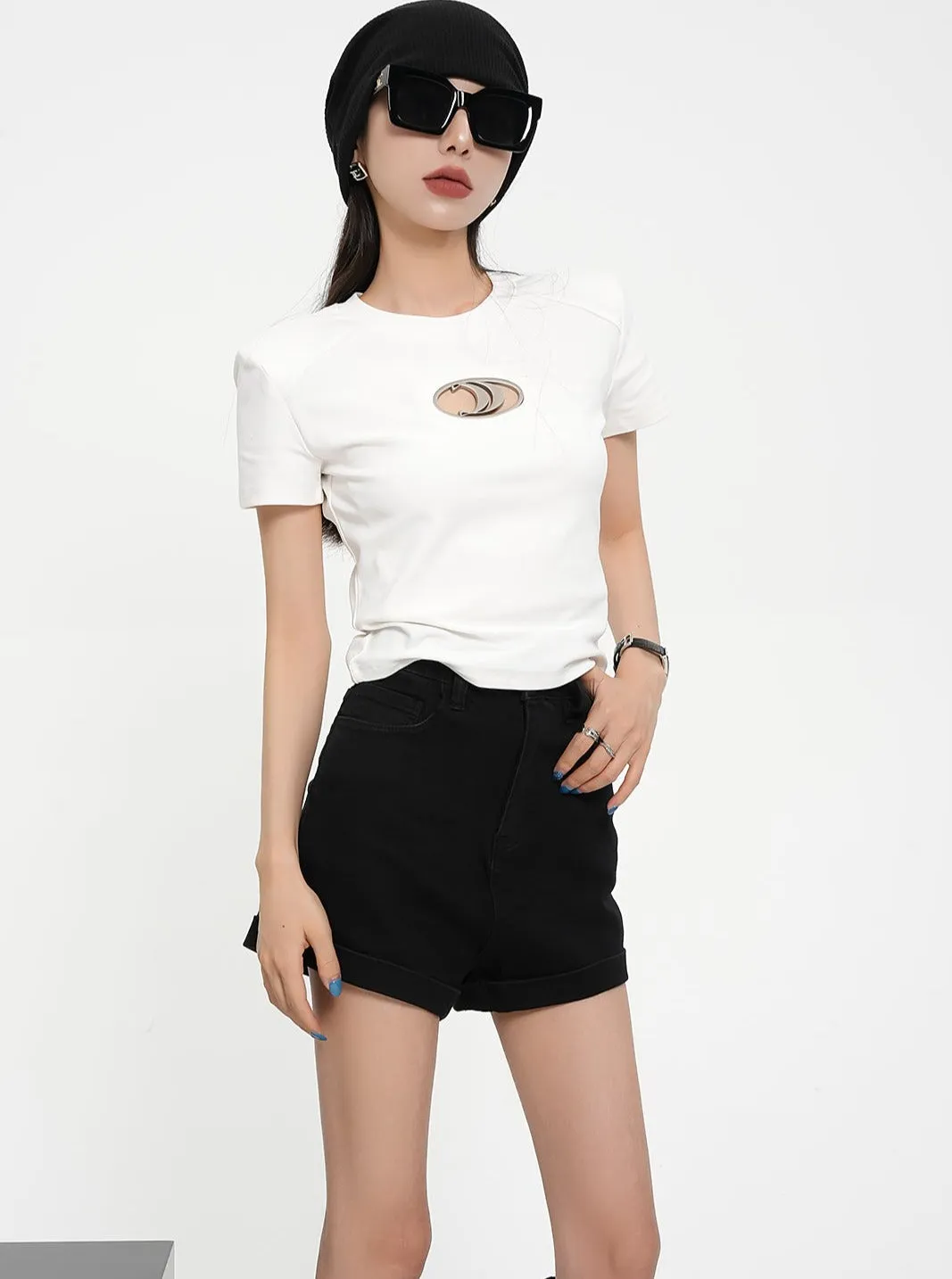 High-Waisted Tailored Shorts - Elegant Black Mini Dress Shorts