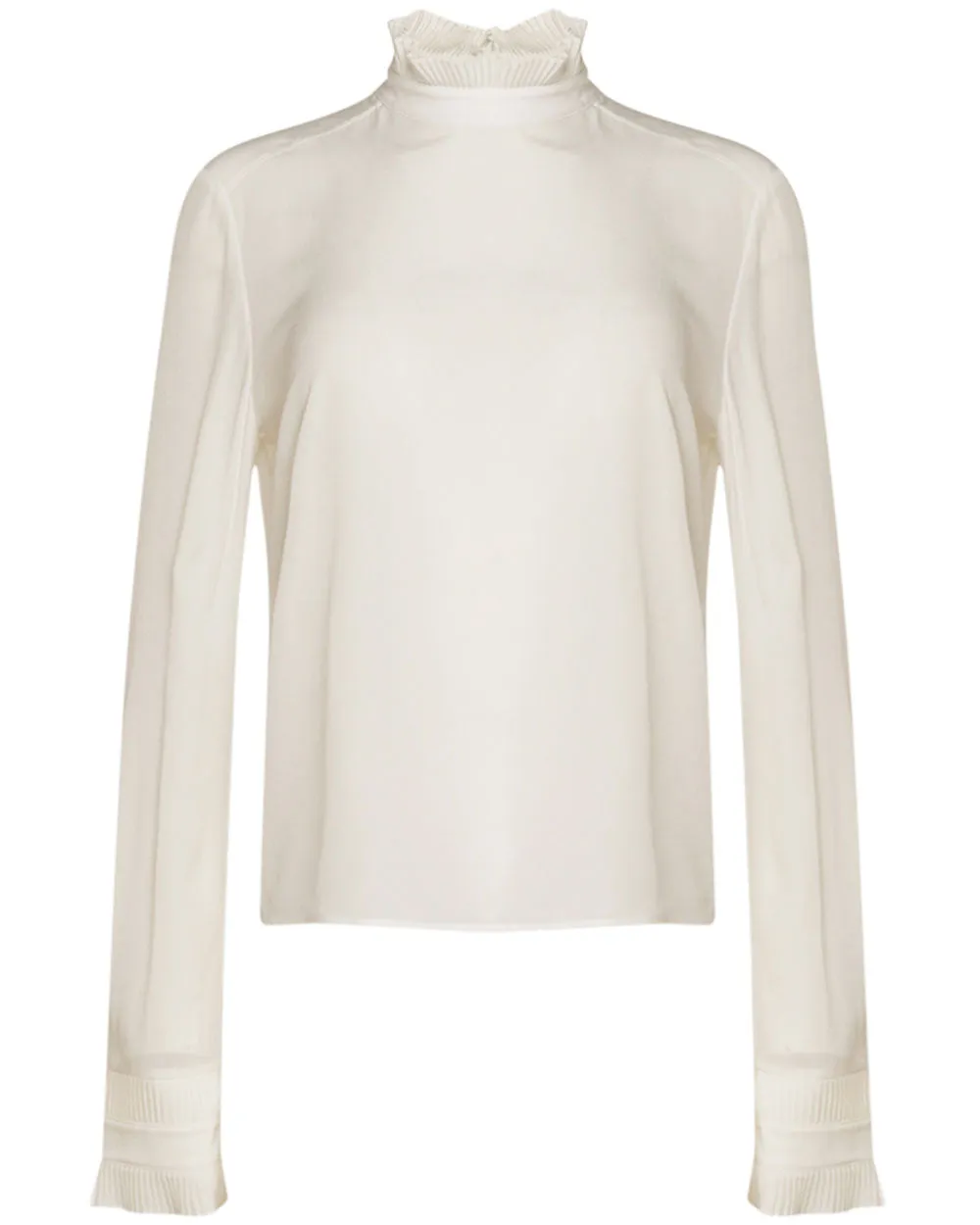 Ivory Plisse Collar Shirt