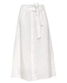 Ivory Teagan Belted Skirt