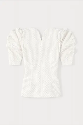 Ivory Top with Puff Sleeves