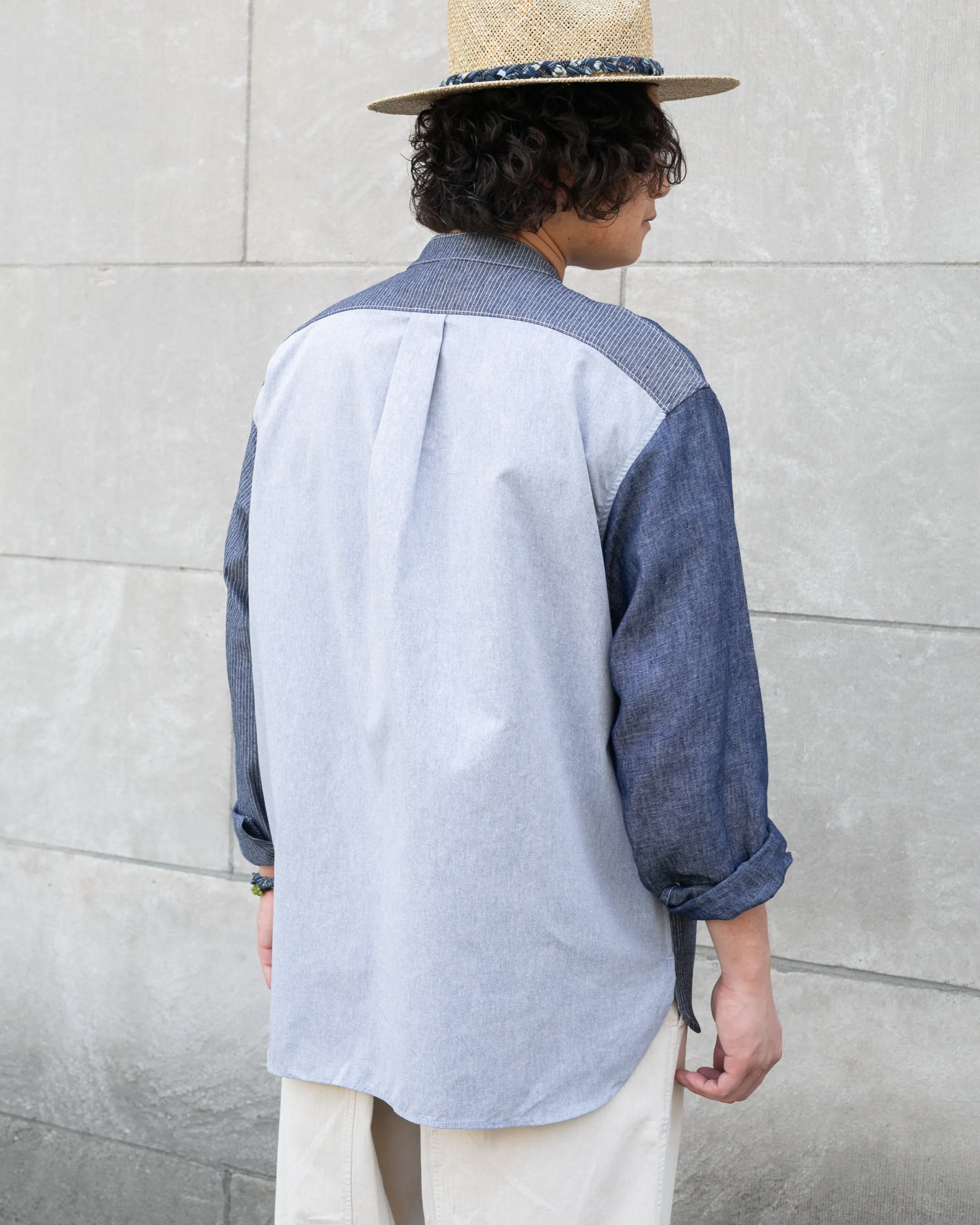 Kiriko Original Shirt, Long Sleeve Button-Up, Patched Mandarin Collar, Shippou