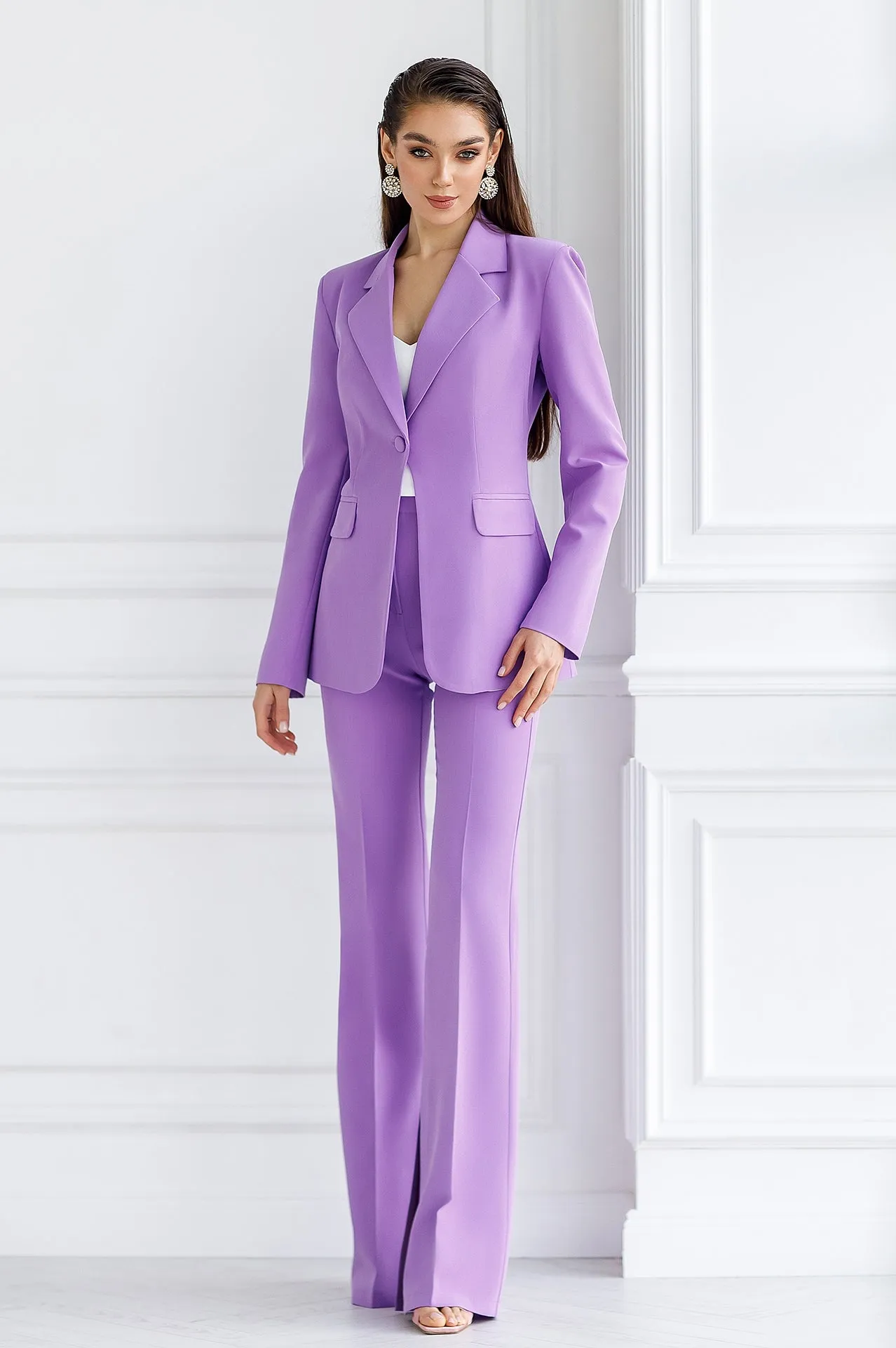 Lavender Single-Breasted Suit 2-Piece