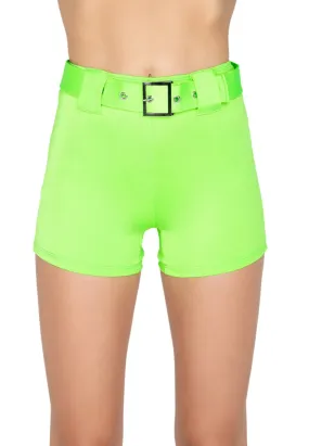 Lime Shorts With Belt