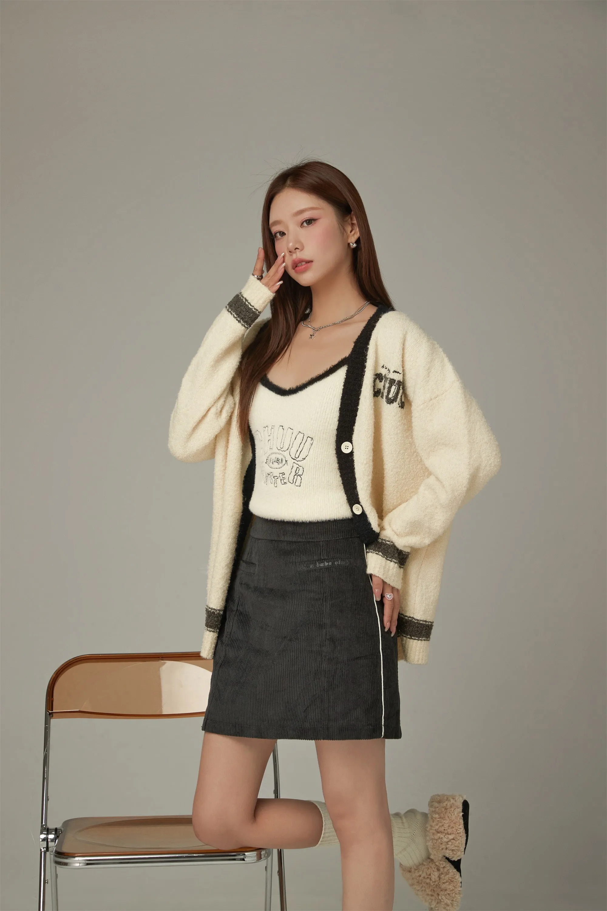 Line Varsity Knit Cardigan