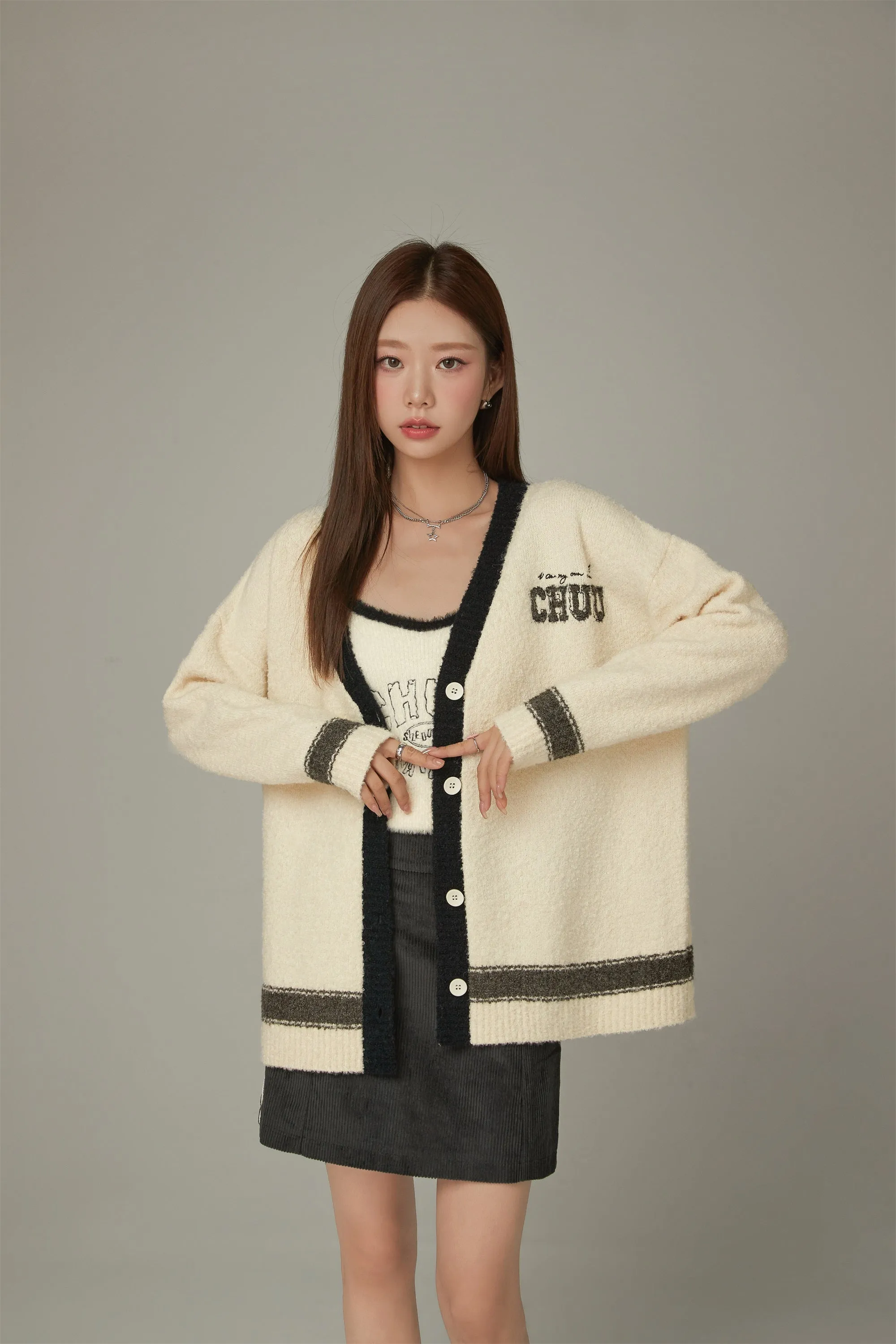 Line Varsity Knit Cardigan