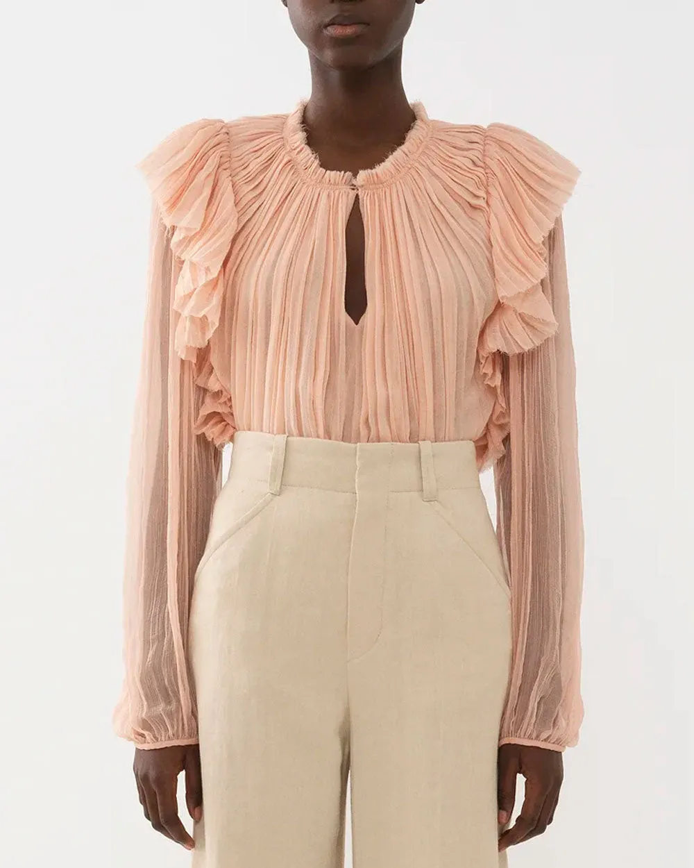 Maple Pink Pleated Blouse