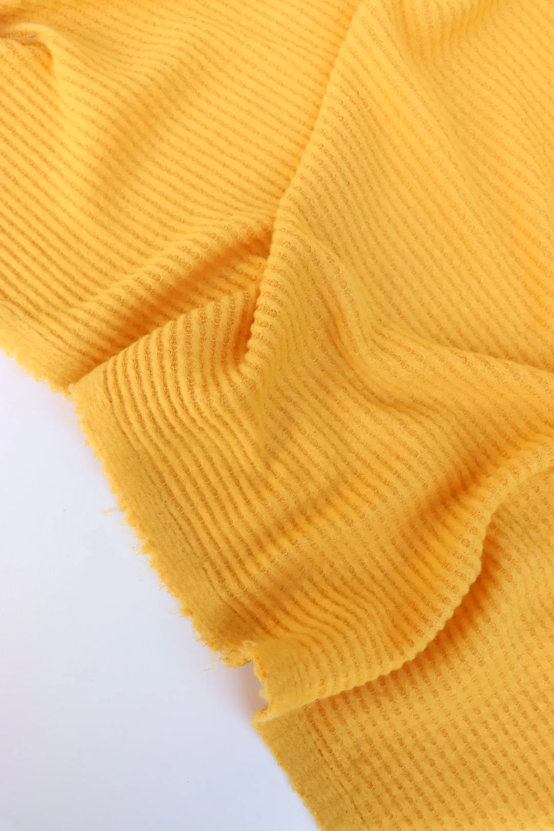 Mustard Brushed Waffle Sweater Knit