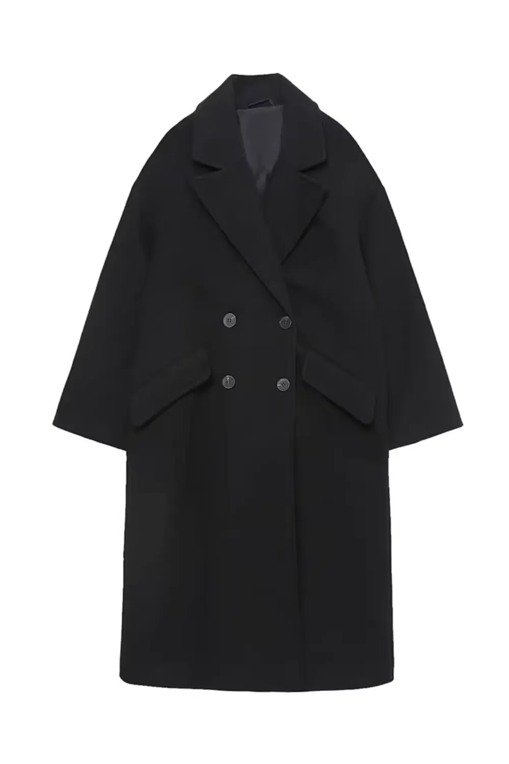 'Nina' Double-Breasted Collared Long Coat (4 Colors)