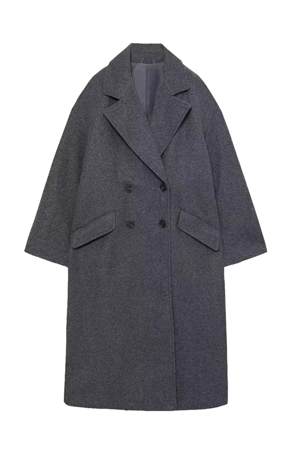 'Nina' Double-Breasted Collared Long Coat (4 Colors)