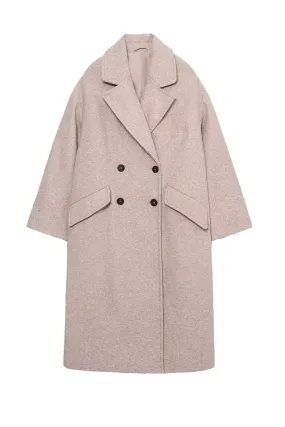 'Nina' Double-Breasted Collared Long Coat (4 Colors)