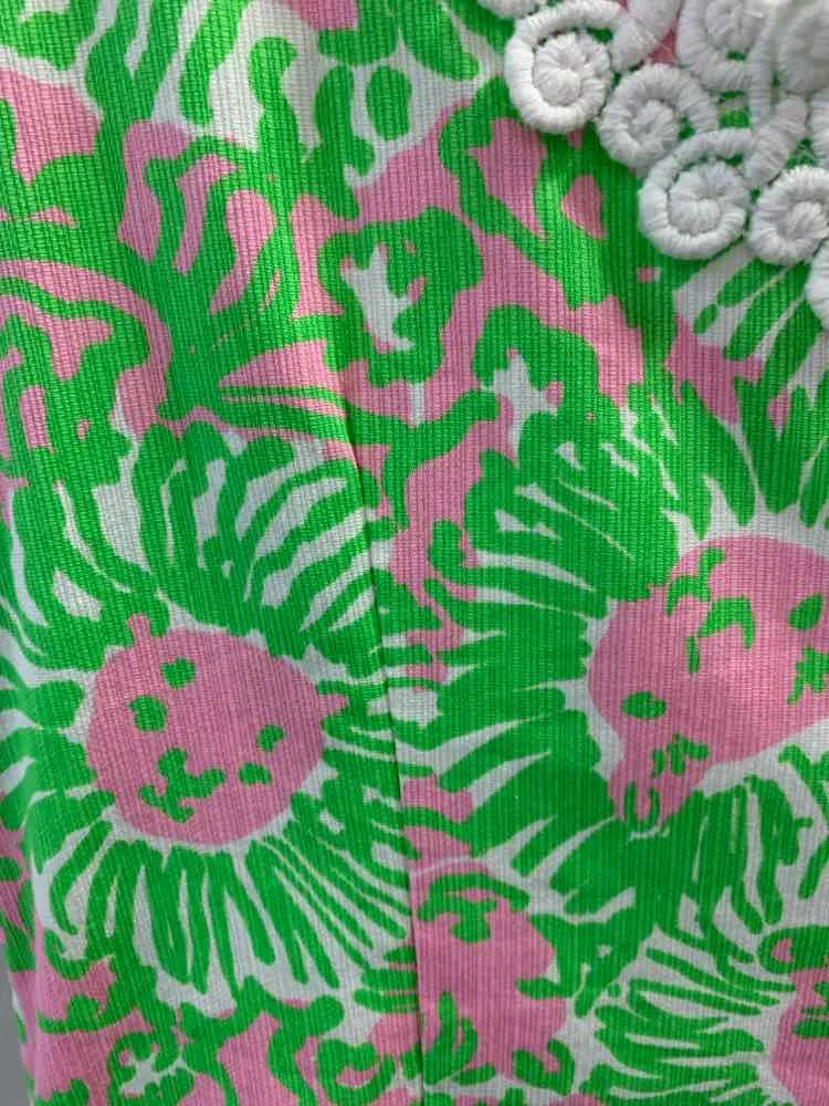 PRE-OWNED LILLY PULITZER Dresses and Skirts Size 8 LIME/PINK/WHT LIONS Dress