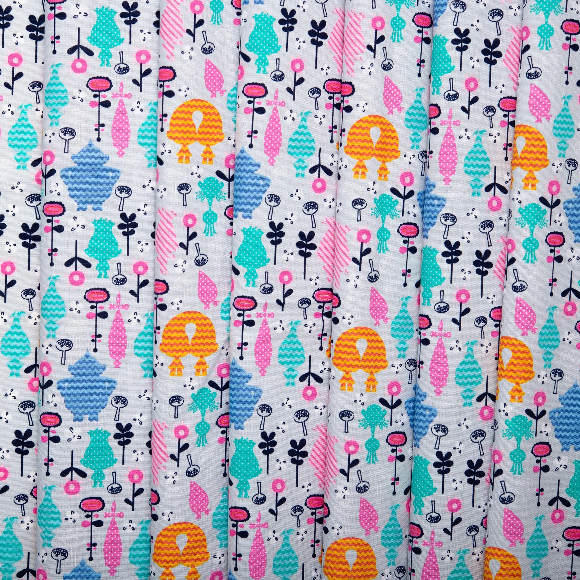 Printed Cotton Poplin - WOO HOO - Double trolls - Iris