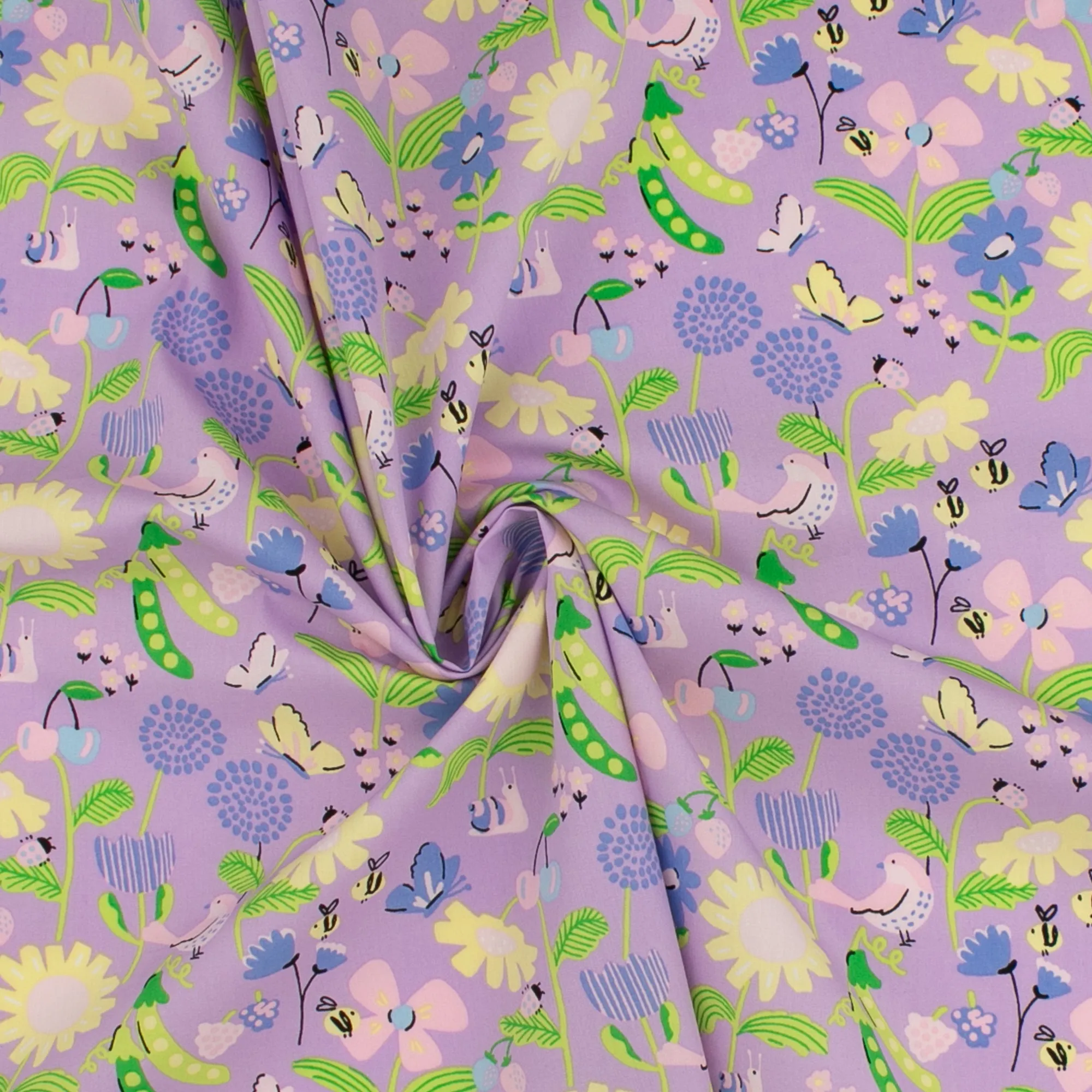 Printed Poplin - HULA-HOOP - 009 - Lilac