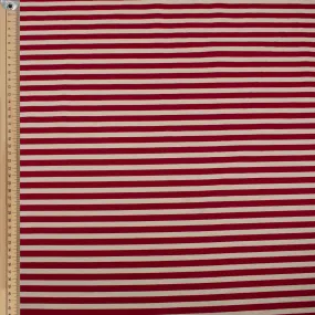 Red Natural Medium Stripe Cotton Canvas Print