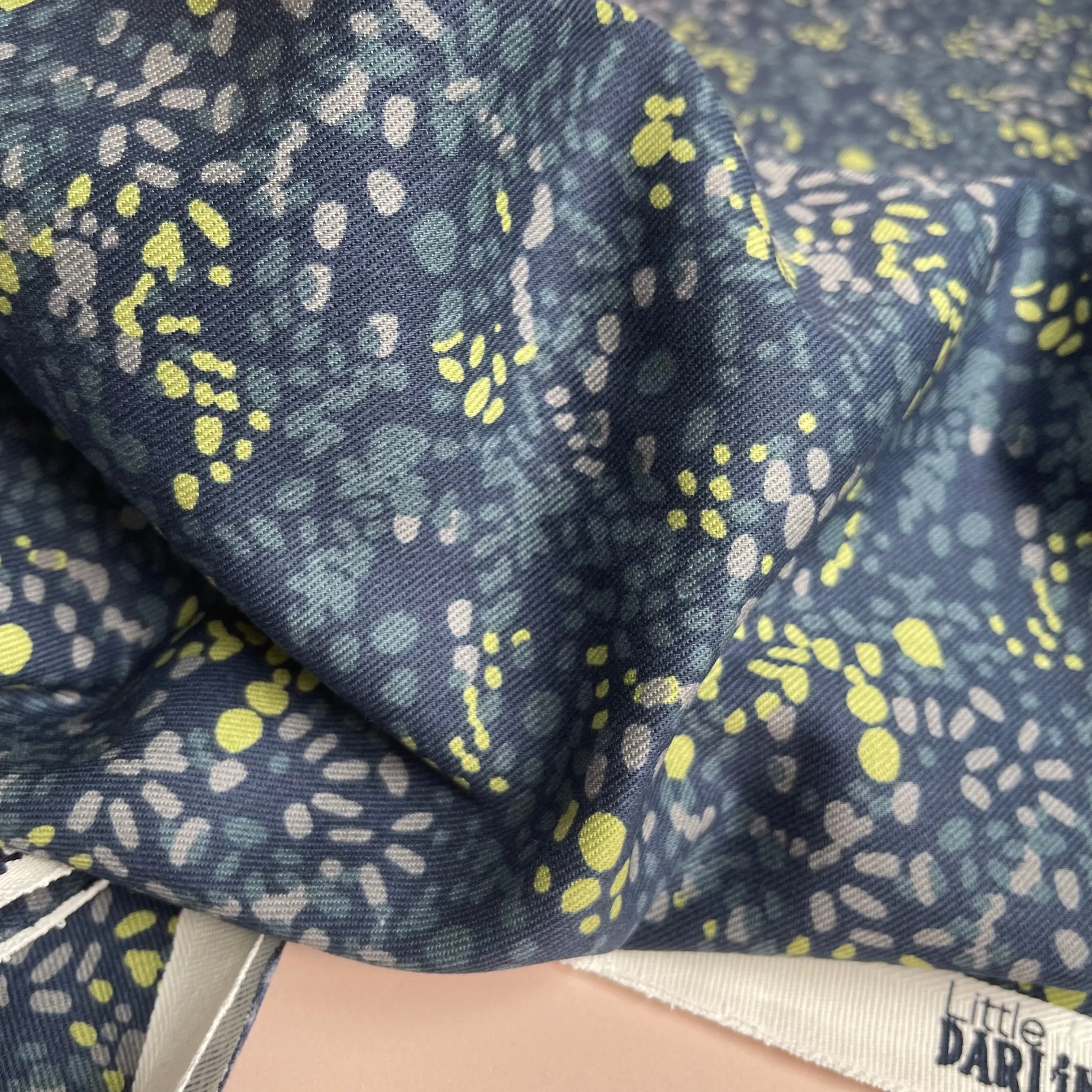 REMNANT 0.54 Metre - Little Darling Speckled Cotton Twill in Dark Navy