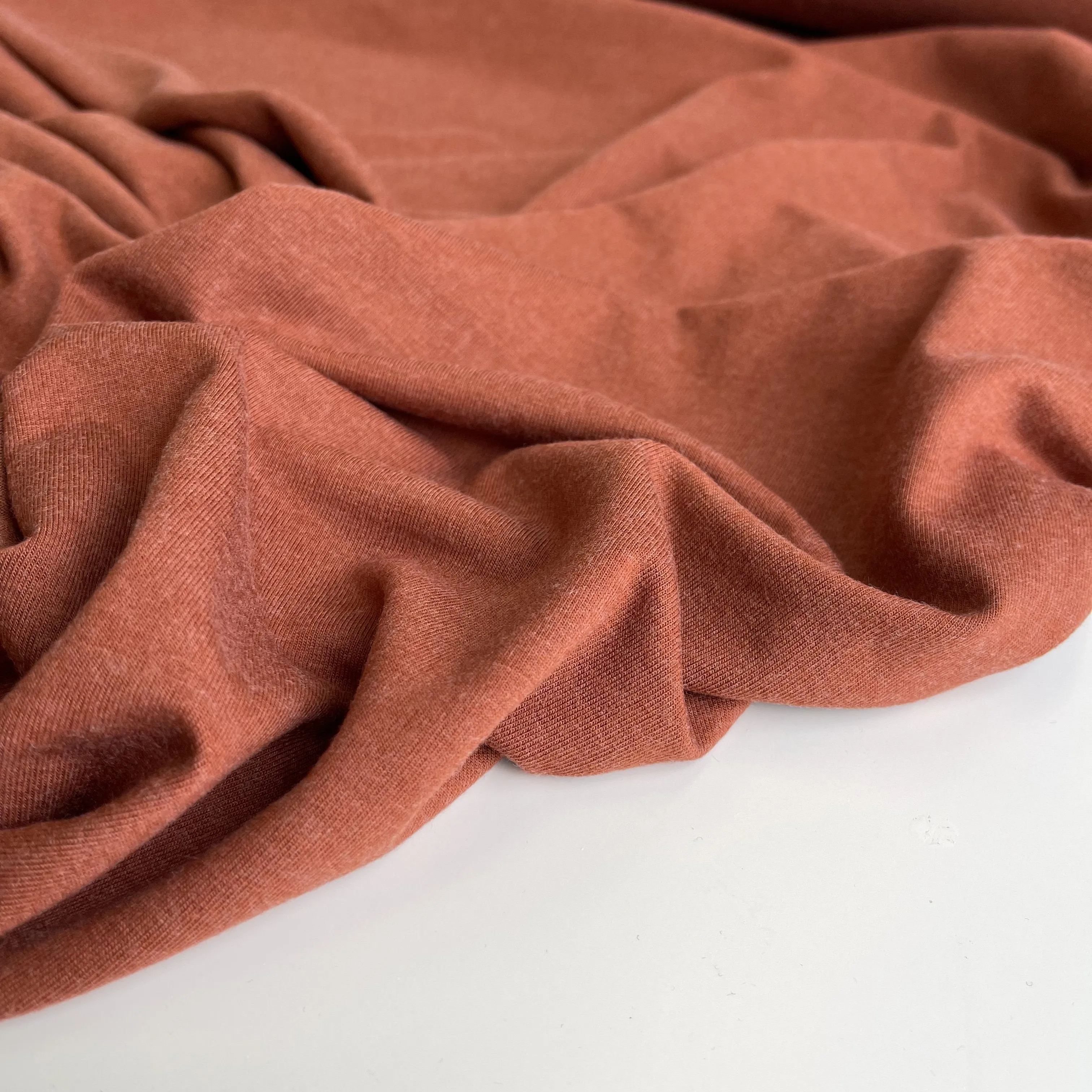 REMNANT 1.65 Metres - Allure Cinnamon Soft Single Knit Fabric