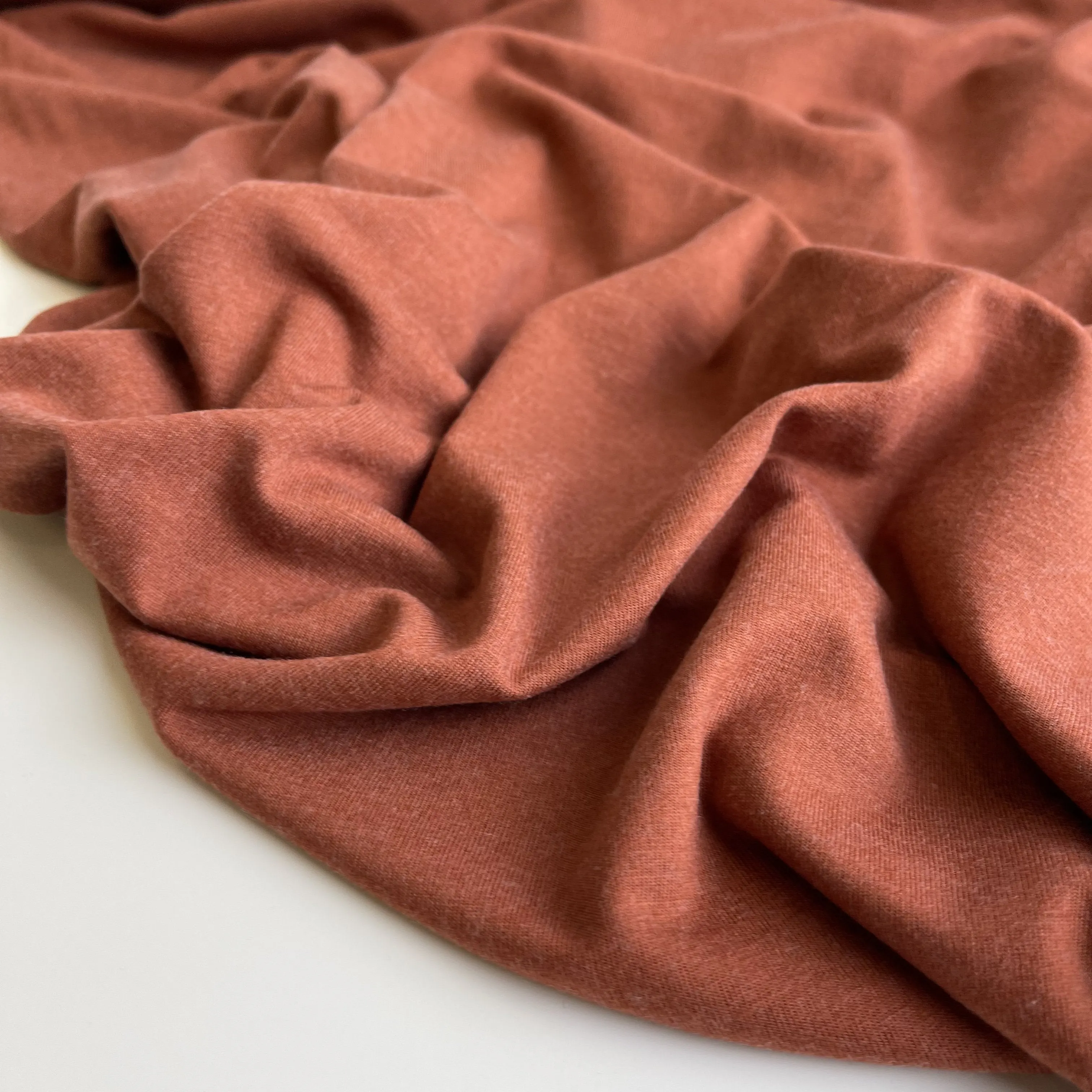 REMNANT 1.65 Metres - Allure Cinnamon Soft Single Knit Fabric