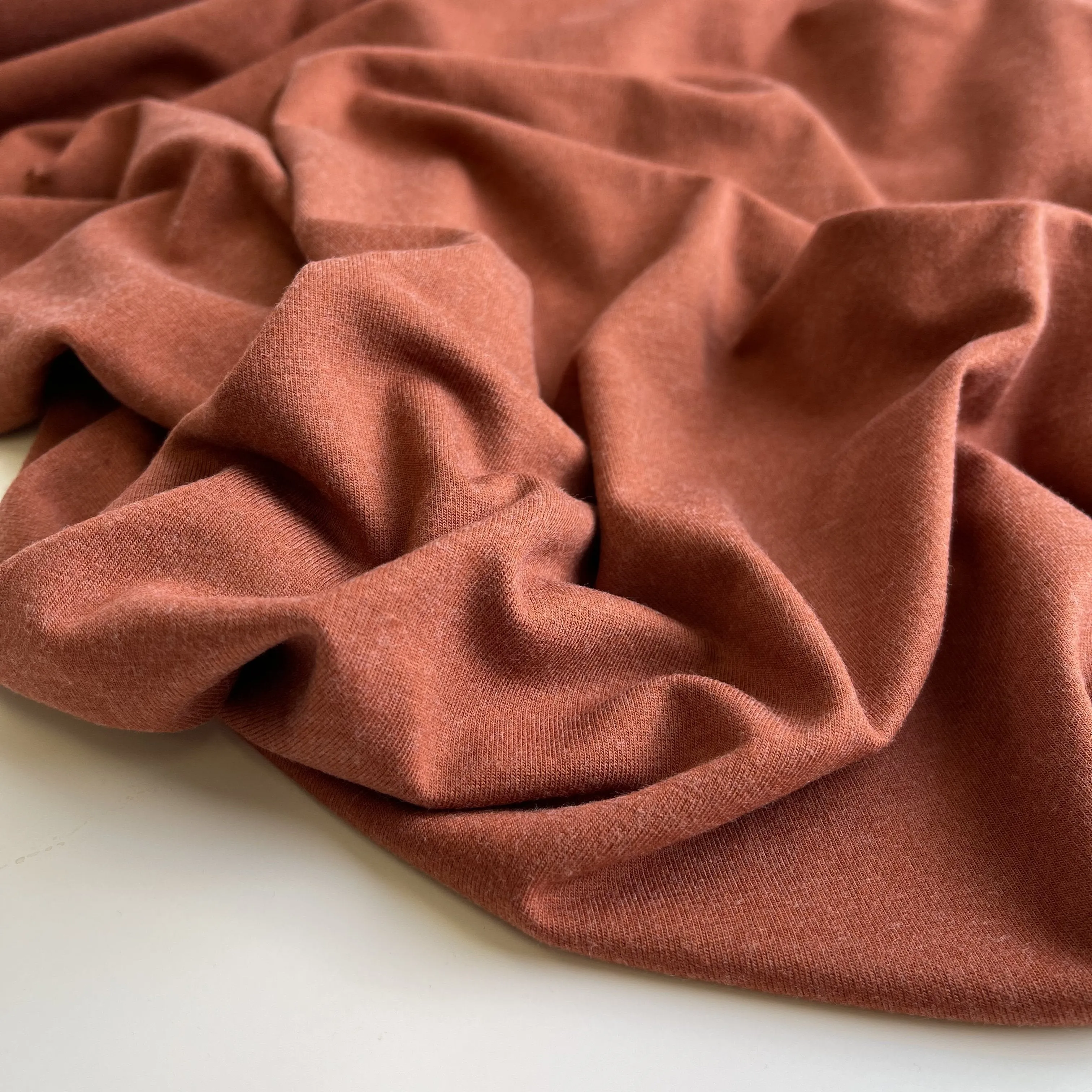 REMNANT 1.65 Metres - Allure Cinnamon Soft Single Knit Fabric