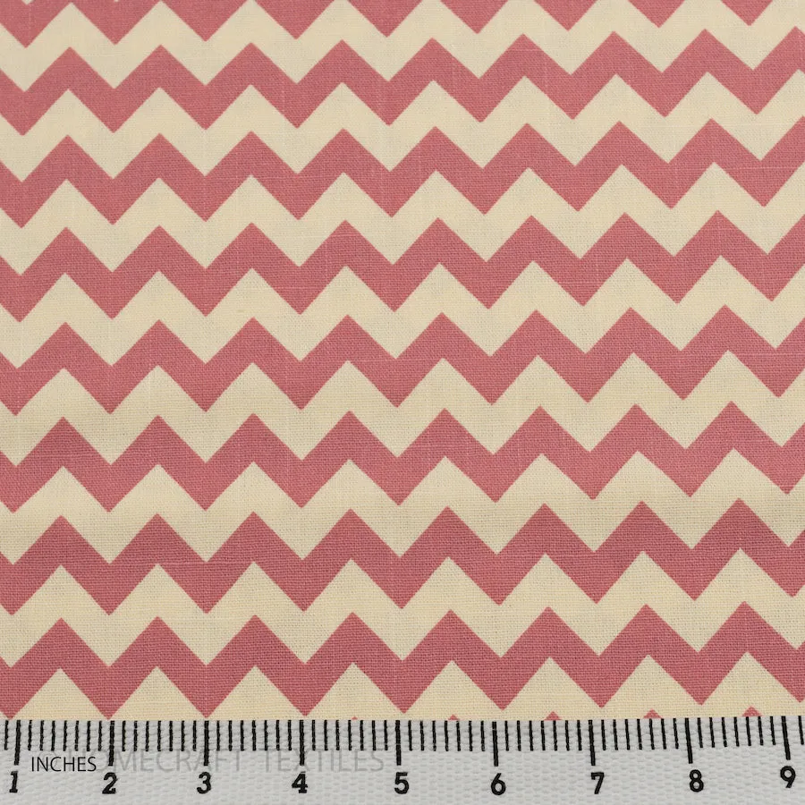 Rose Chevron Cotton Canvas Print