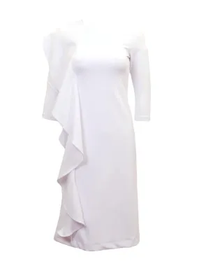 Rouge Pur White Ruffle Dress