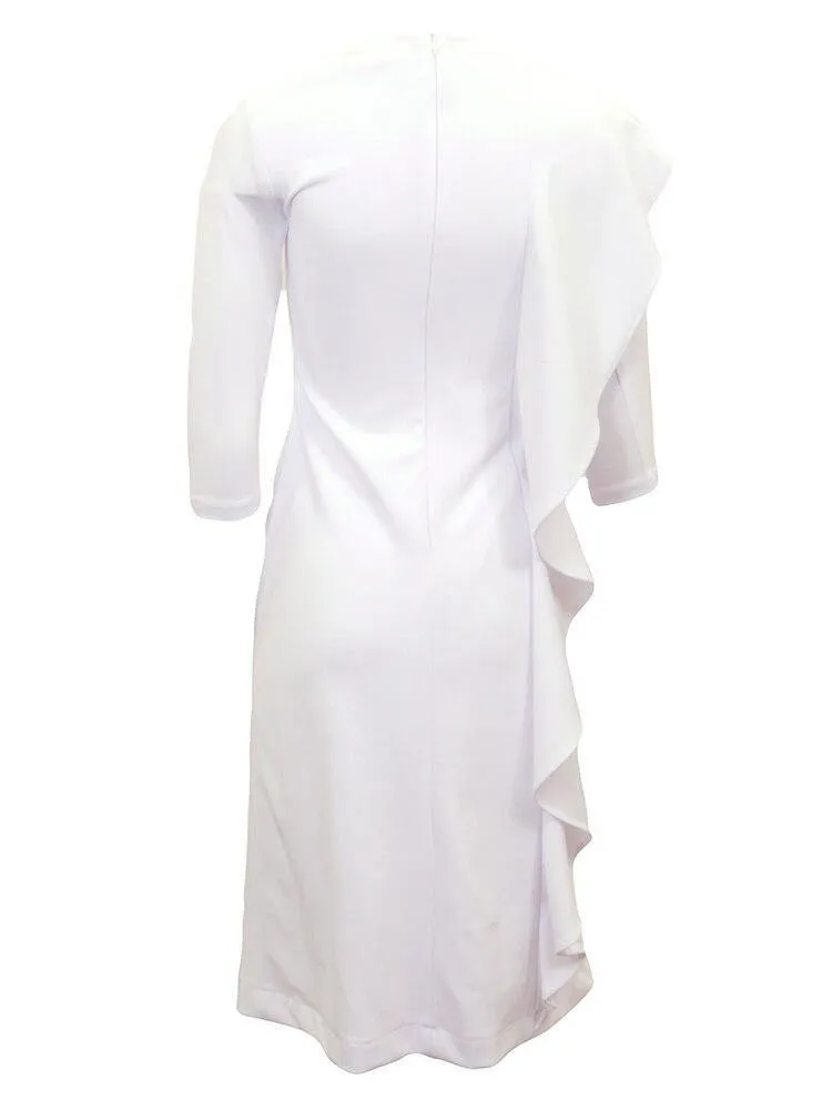 Rouge Pur White Ruffle Dress