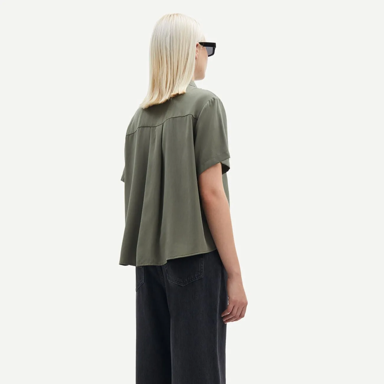 Samsøe Samsøe Mina ss shirt 14028 in Dusty Olive