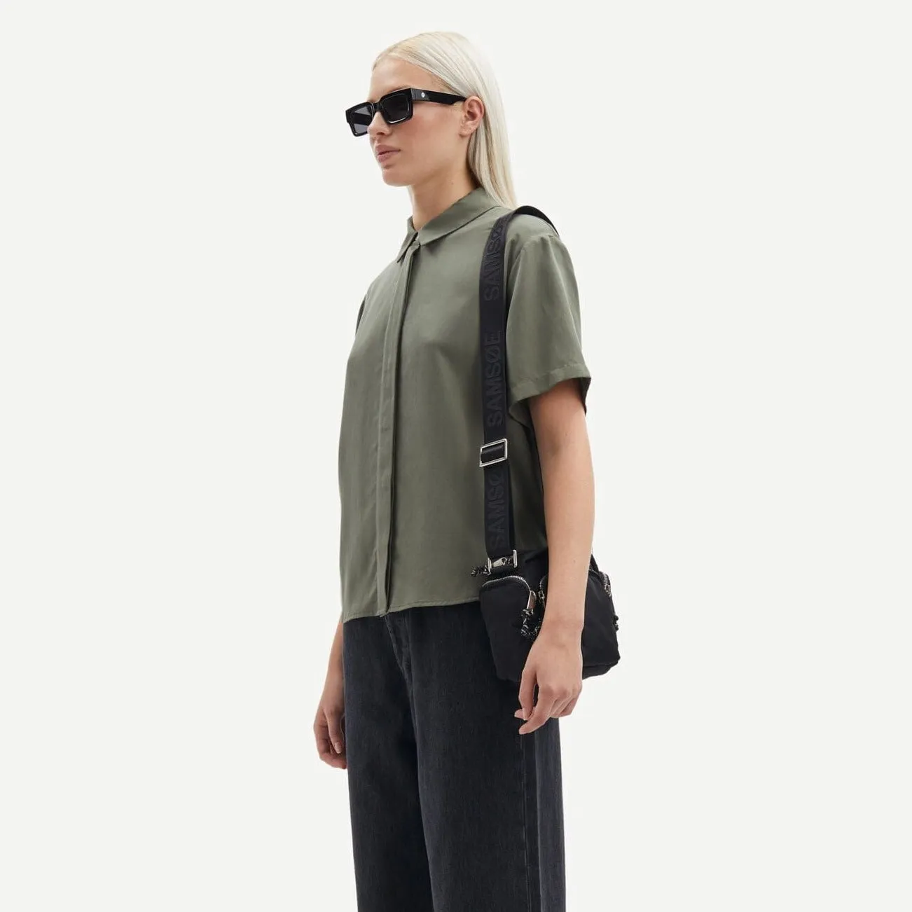 Samsøe Samsøe Mina ss shirt 14028 in Dusty Olive