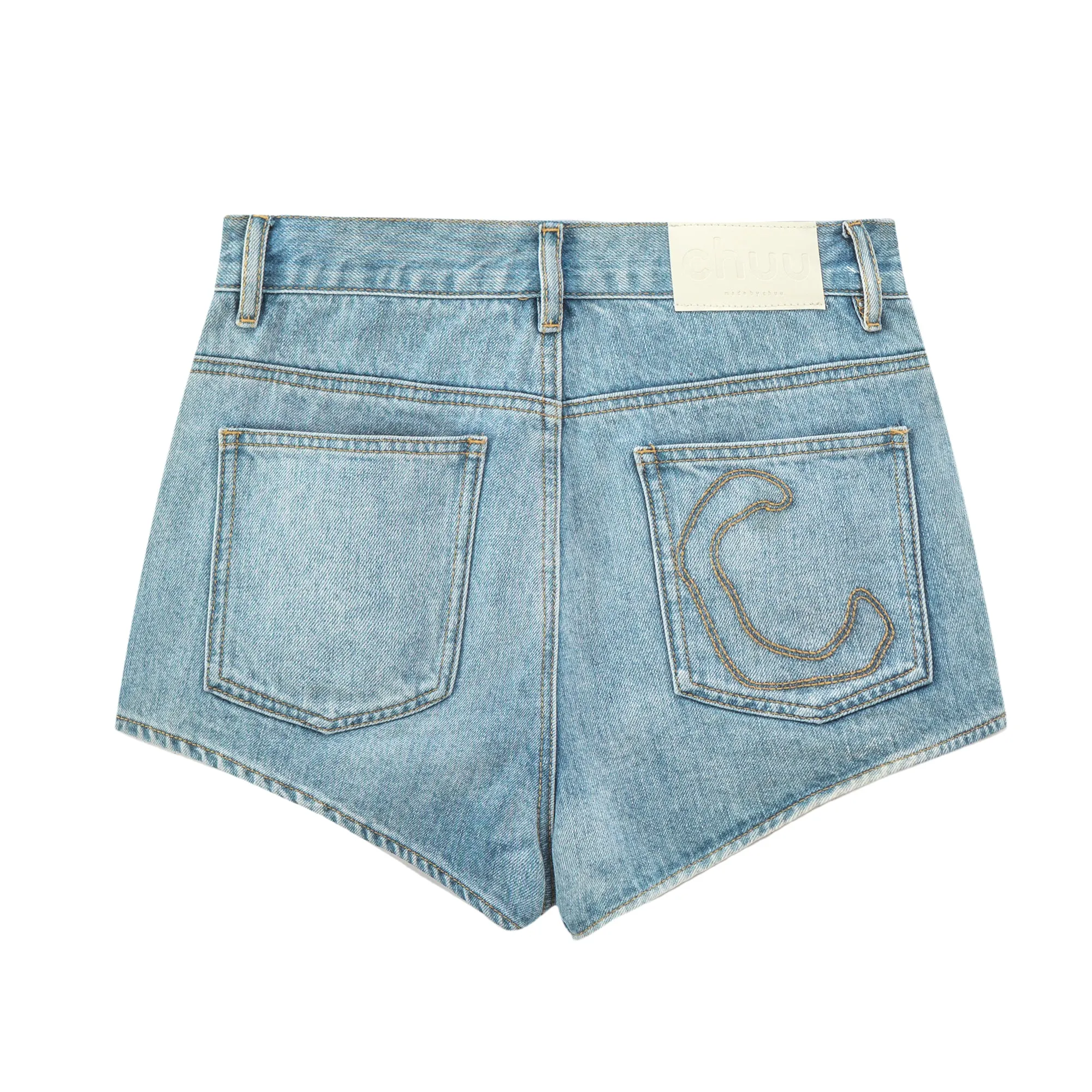 Simple High-Waisted Denim Shorts