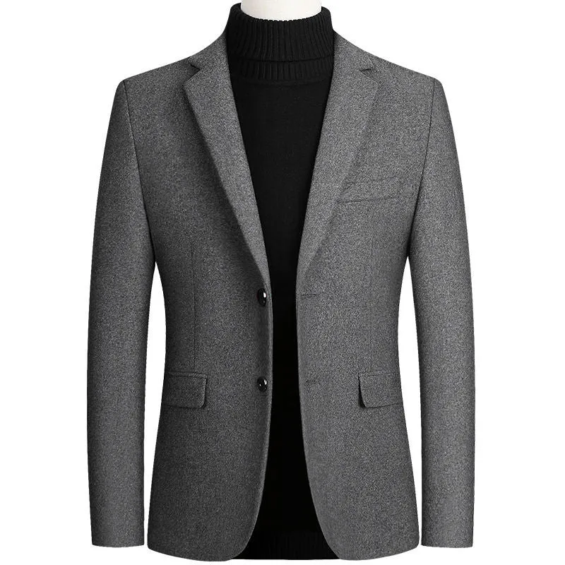 Single Breasted Luxury Wool Thick Business Blazers