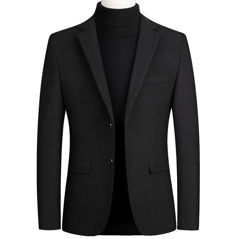 Single Breasted Luxury Wool Thick Business Blazers