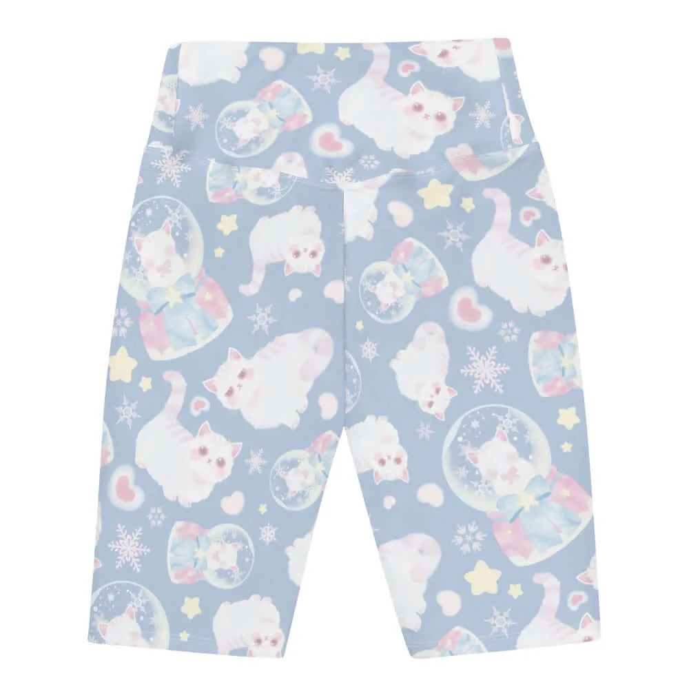 Snow Kitten Biker Shorts