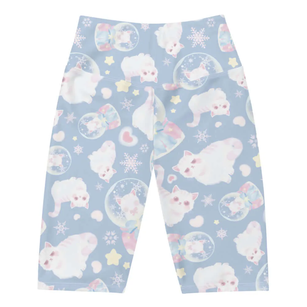 Snow Kitten Biker Shorts